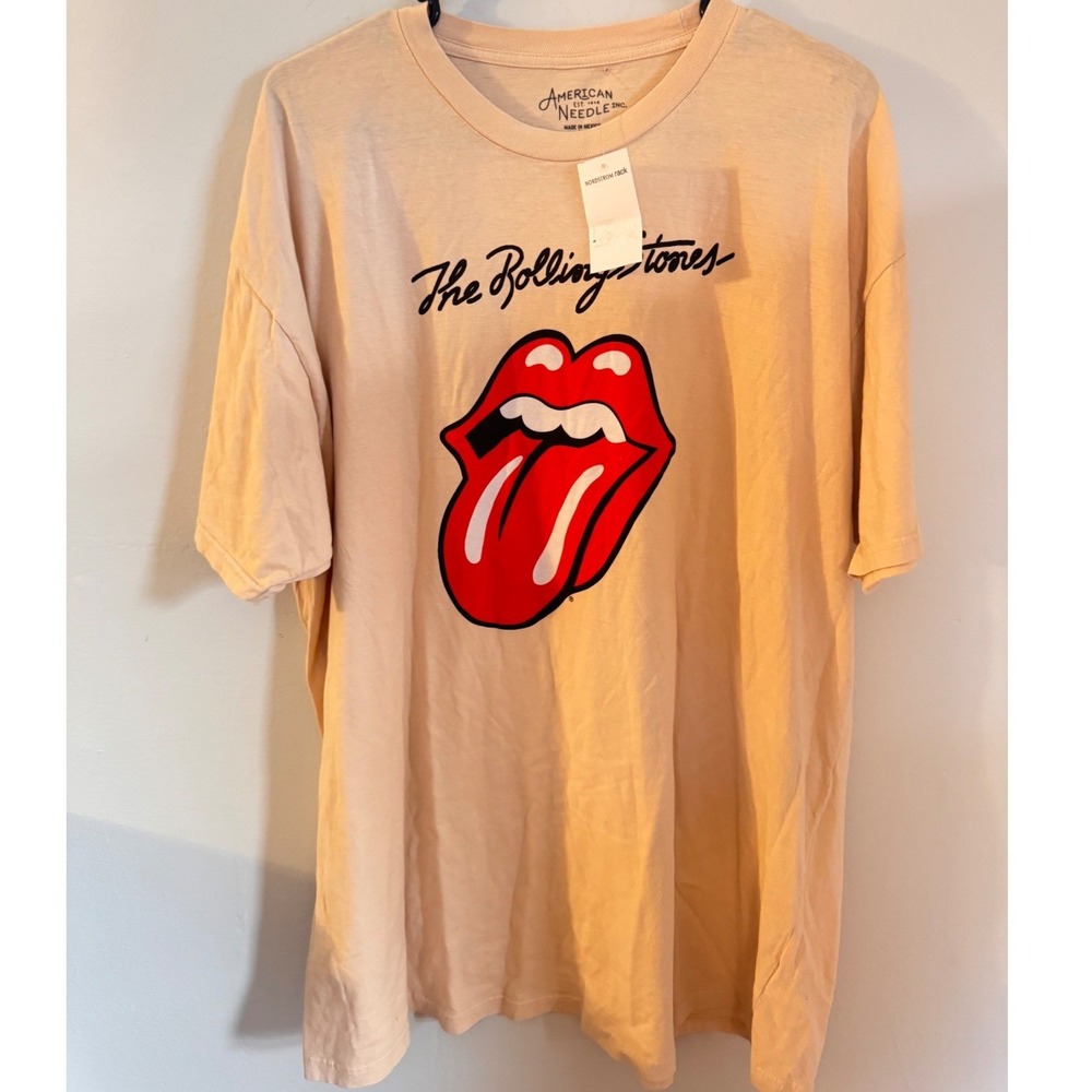 American Needle Rolling Stones Graphic T-Shirt Peach Orange 2XL New